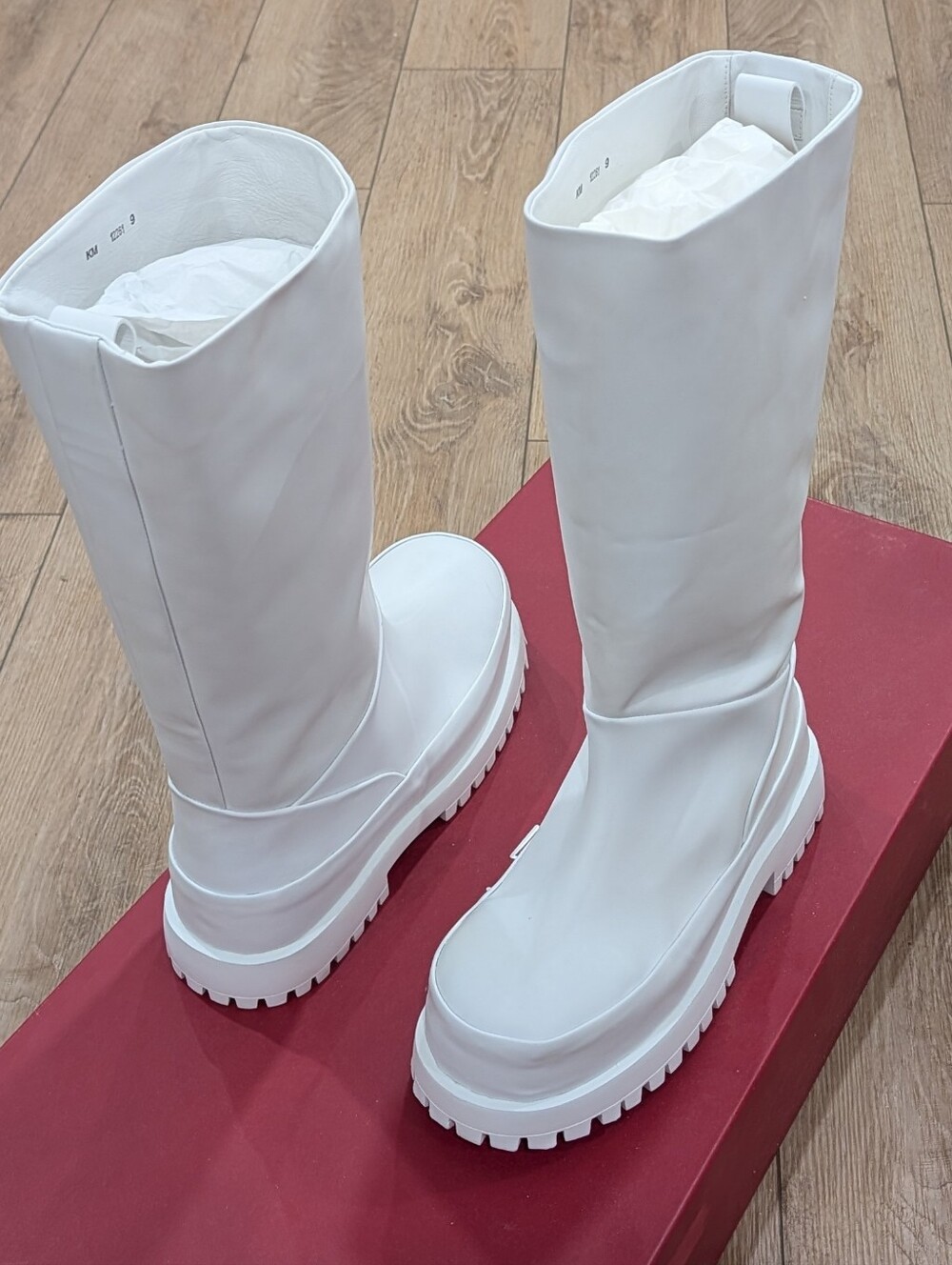 $1650 Mens Salvatore Ferragamo "Fazio" Leather Combat Boots White US 9 E